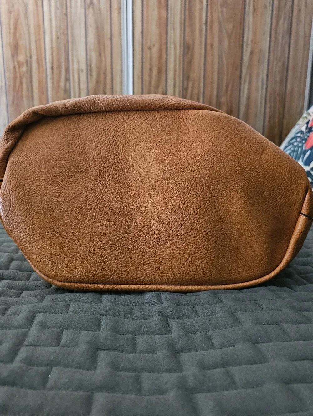 Tan Faux Leather Hobo Bag